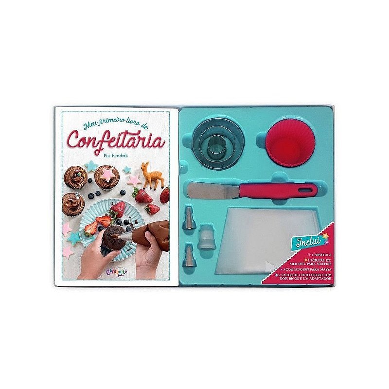 Capa do livro infantil Meu Primeiro Livro de Confeitaria, da Editora Catapulta