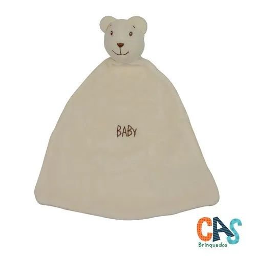 Naninha de ursinho em formato de triângulo, em plush antialérgico